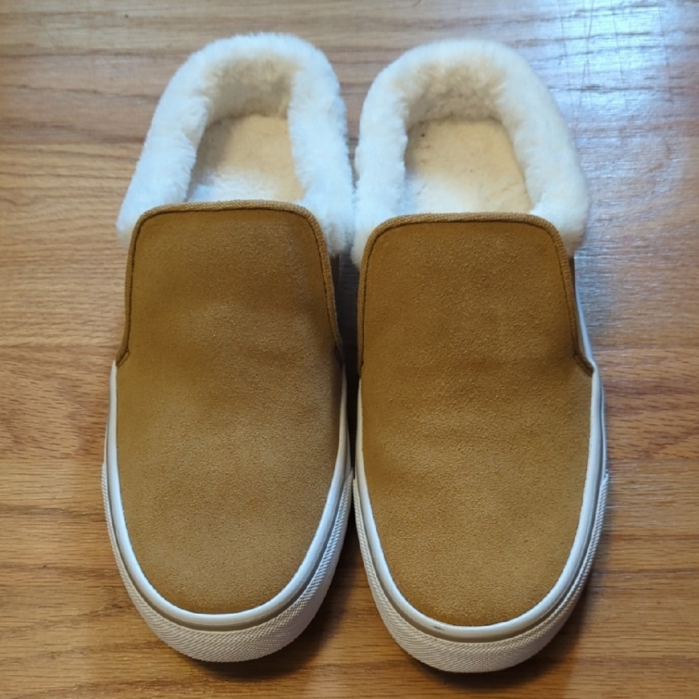 Eddie Bauer Tan Slip-On Loafers with White Trim